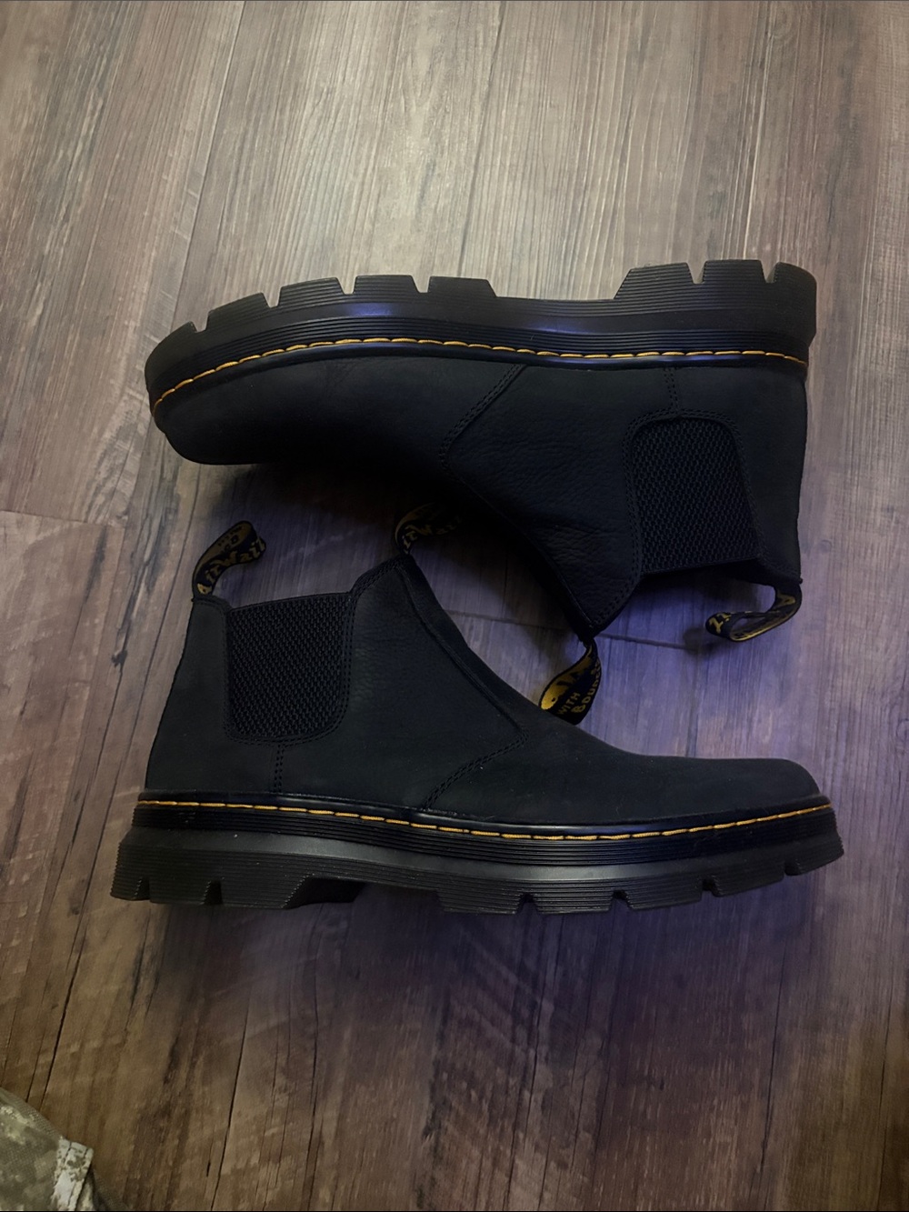 Dr. Martens Black Chukka Boots with Yellow Stitching